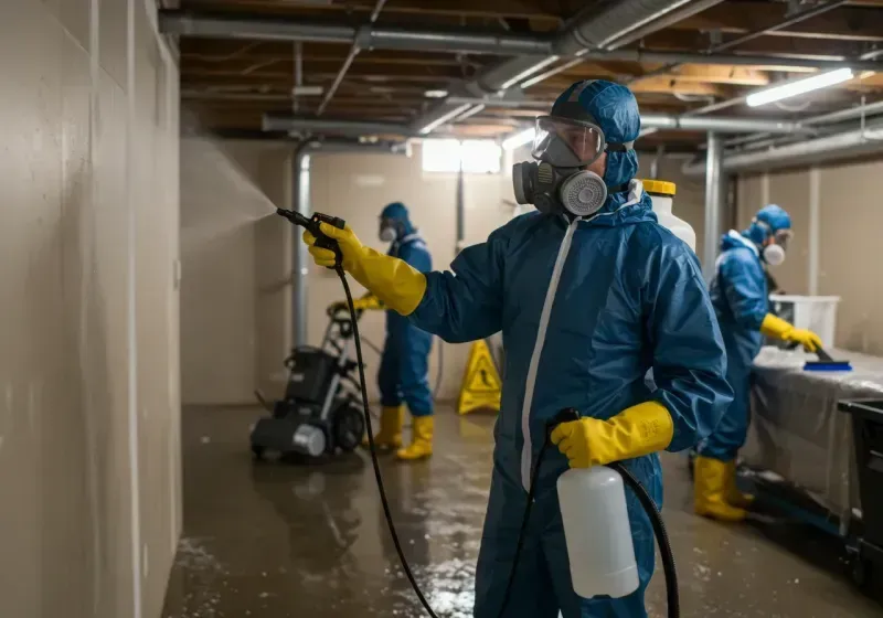 Basement Sanitization and Antimicrobial Treatment process in Cary, IL